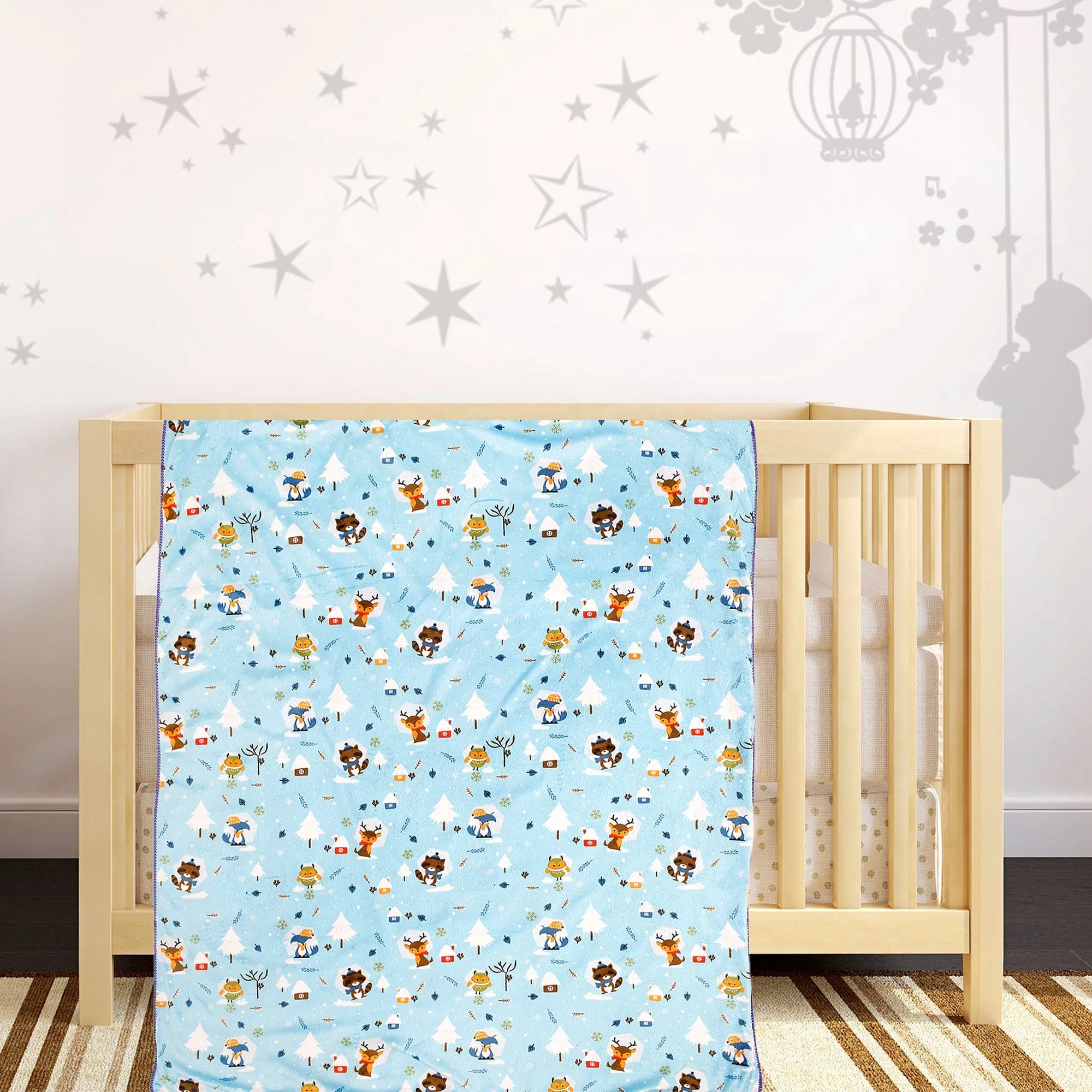 Winter Wonderland Purple And Blue Blanket